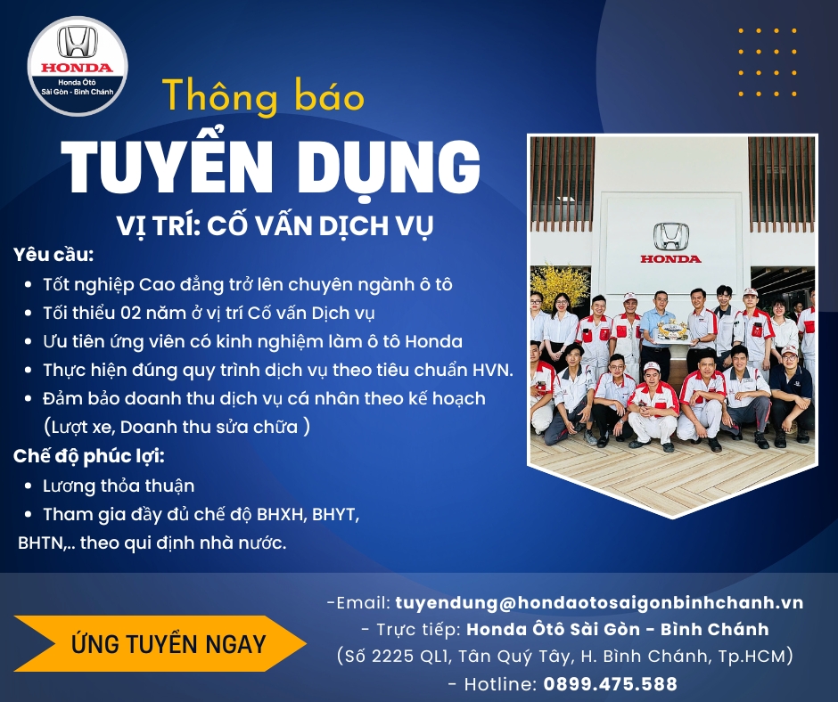 TUYỂN DỤNG CỐ VẤN DỊCH VỤ